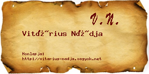 Vitárius Nádja névjegykártya